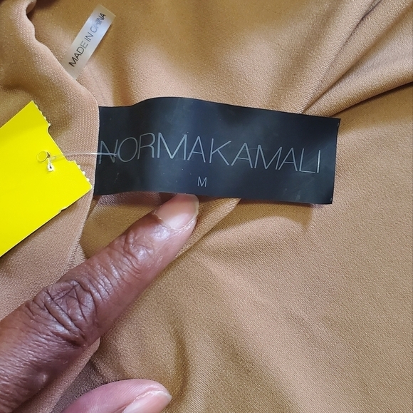 Norma Kamali Striped Stretch Jersey Track Jacket Tan Long Sleeve Size Meduim - Picture 4 of 5